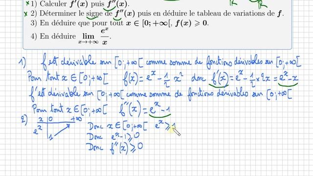 Démonstration • limite fonction exponentielle croissance comparée e^x/x • Terminale spécialité math смотреть онлайн
