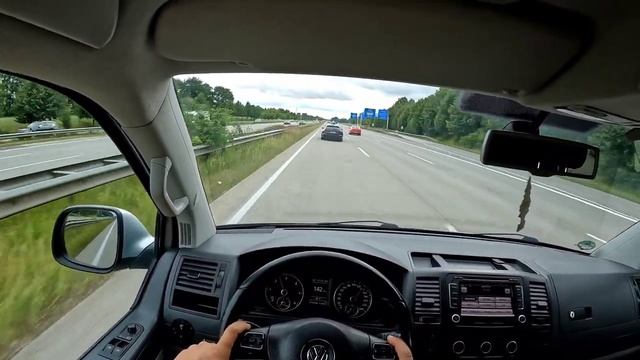 VW T5 2.0TDI |177HP| POV 0-200 Km/h TOP SPEED ON GERMAN AUTOBAHN [4K]