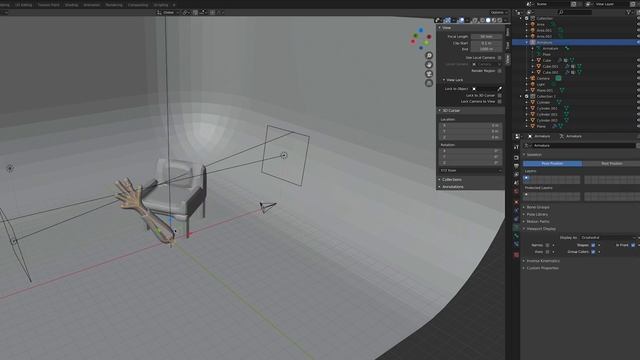 Двигаем кости в Blender ( Риггинг руки ) Armature Object смотреть онлайн