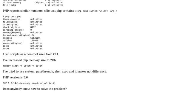 DevOps & SysAdmins: PHP script error 'exec(): Unable to fork...' on Ubuntu 14.04.3 LTS смотреть онлайн