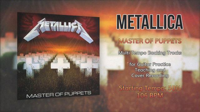 METALLICA - Master of Puppets - 50% Tempo (106 BPM) Backing Track смотреть онлайн