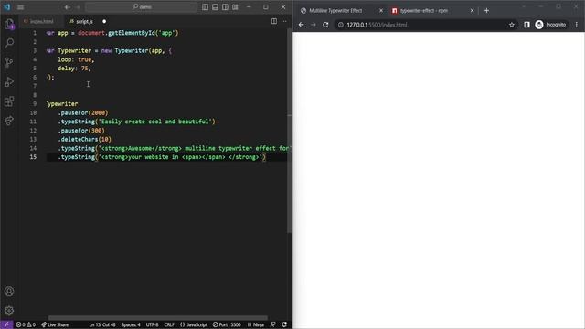 Multiline Text Typing Effect | Typewriter Effect CSS and JavaScript (Multiple Text Line) смотреть онлайн