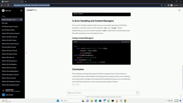 python file handling examples смотреть онлайн