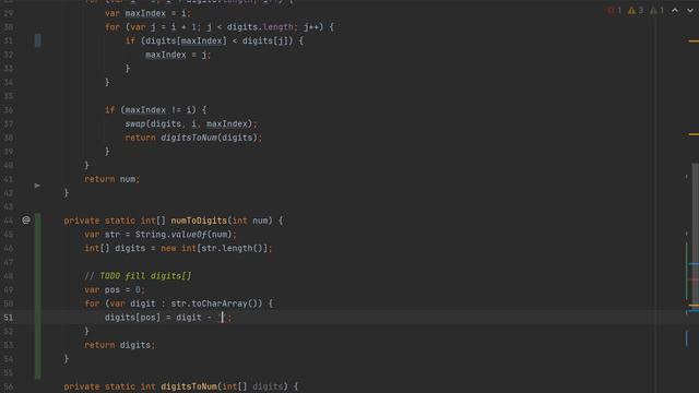 Перестановка пары цифр числа для получения максимального значения (leetcode) смотреть онлайн