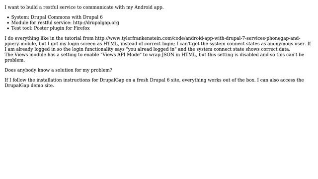Drupal: DrupalGap response is HTML instead of JSON смотреть онлайн