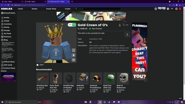 I Got The Roblox "Gold Crown of O’s" +How To Get It смотреть онлайн