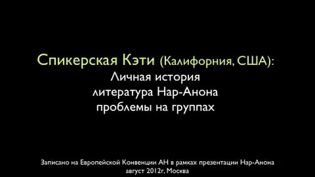 Спикерская Кэти (Нар-Анон, США) смотреть онлайн