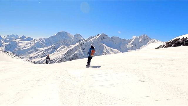 Эльбрус || полный спуск || Станция Мир - Кругозор || Сноуборд смотреть онлайн