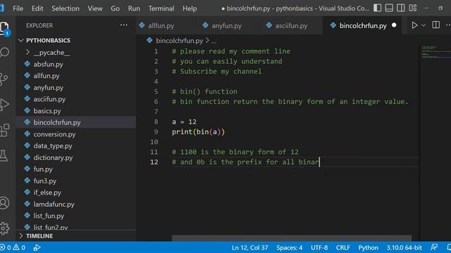 python built-in function | chr() | bin() | python for beginner | @CodeWithHarry смотреть онлайн
