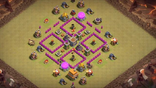 4 ЛУЧШИЕ РАССТАНОВКИ ДЛЯ 6 ТХ + ССЫЛКИ! CLASH OF CLANS смотреть онлайн