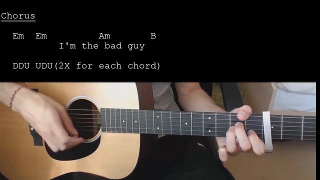 Billie Eilish - bad guy EASY Guitar Tutorial With Chords / Lyrics смотреть онлайн