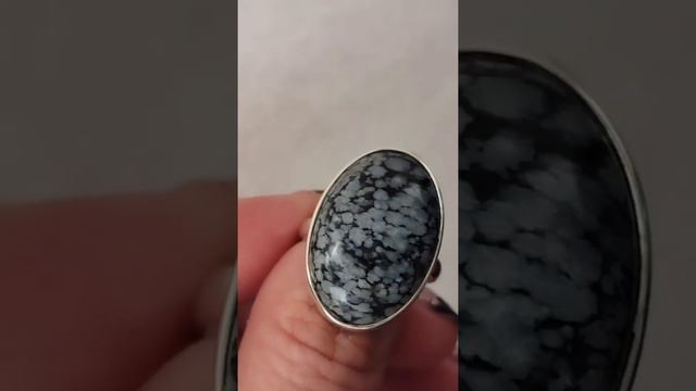 Snowflake Obsidian Silver Ring Size 7 смотреть онлайн
