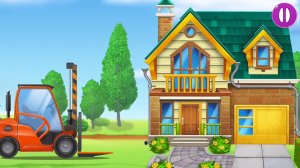 Строим большой двухэтажный дом с гаражом | Мультфильм Стройка для детей