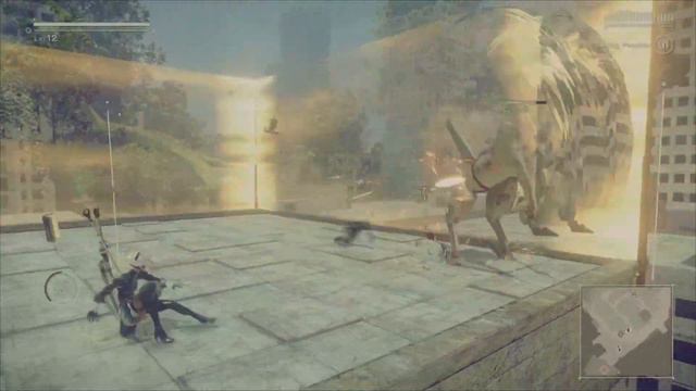 NieR Automata - Black belt, Father Servo - Lv 12 vs Lv 40 (Blind) смотреть онлайн