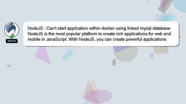 NodeJS : Can't start application within docker using linked mysql database смотреть онлайн
