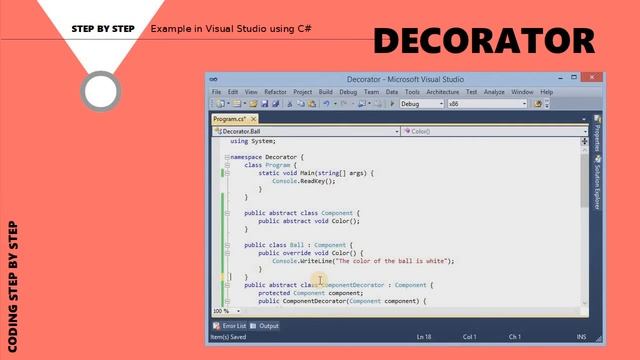 Decorator Design Pattern - Visual Studio Example - step by step смотреть онлайн