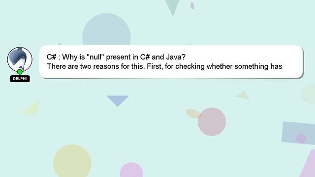 C# : Why is "null" present in C# and Java? смотреть онлайн