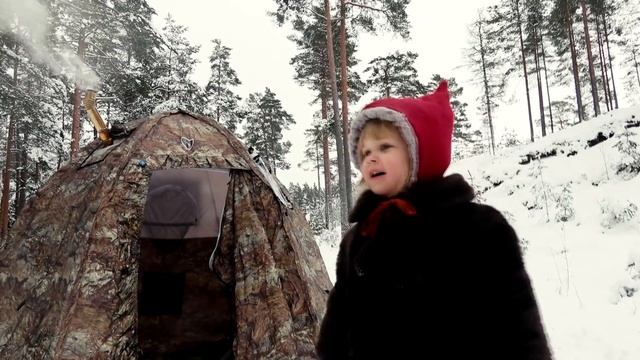 ЗИМНИЙ КЕМПИНГ В ТЁПЛОЙ ПАЛАТКЕ смотреть онлайн