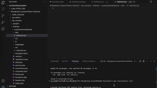 Process of Custom Theme Wordpress with Tailwind смотреть онлайн