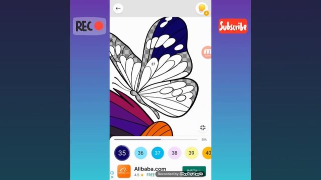 Playing Paint by number #colour #eyes #butterfly #games смотреть онлайн