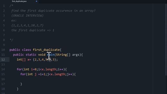 find the first duplicate occurence in an array? ORACLE INTERVIEW شرح جافا بالعربي смотреть онлайн