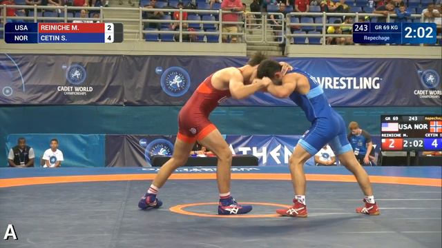 Repechage GR - 69 kg: S. CETIN (NOR) df. M. REINICHE (USA) by VPO1, 9-3 смотреть онлайн