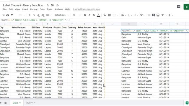 Label Clause in Google Sheets Query Function || Name or Rename Headers? смотреть онлайн