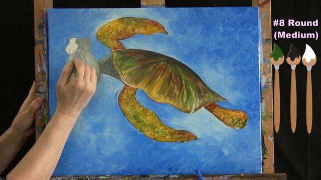 Crush inspired Two Turtles Swimming | Cookies and Canvas for Kids | Step by Step Painting Lesson смотреть онлайн