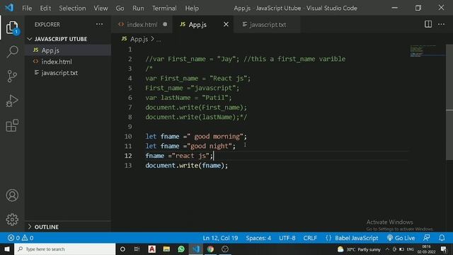 4.JavaScript Variable Part 2 :- var, let, const | Javascript_Course_for_beginners_2022. смотреть онлайн