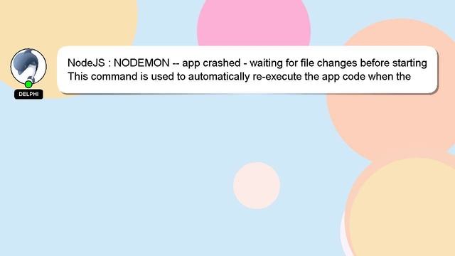 NodeJS : NODEMON -- app crashed - waiting for file changes before starting смотреть онлайн