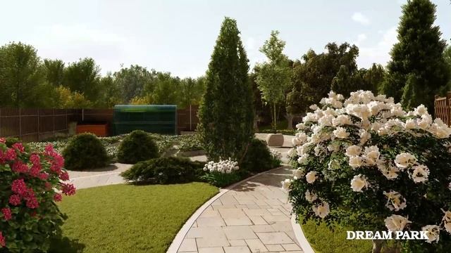 Ландшафтный дизайн в пейзажном стиле 16 соток от компании DREAM PARK смотреть онлайн