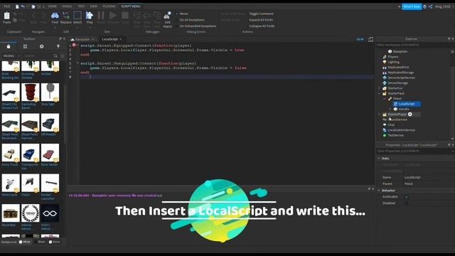 How to make a Tool Gui In ROBLOX Studio смотреть онлайн