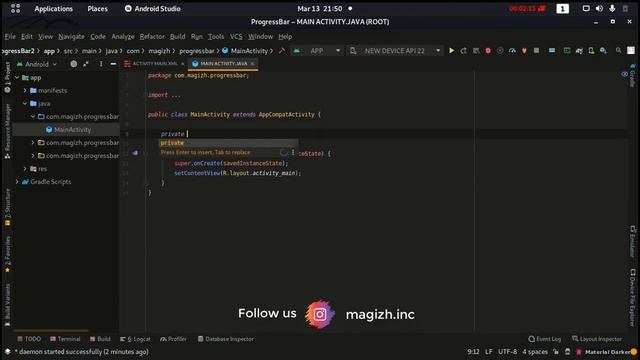 Progress bar in android studio | android for beginners | android tutorial | magizh | tamil | #12 смотреть онлайн