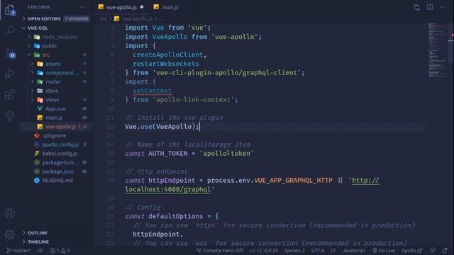 Vue Apollo App | Part 2 | Configuration | Vue-Apollo Context and Router View and Routes Splitting смотреть онлайн