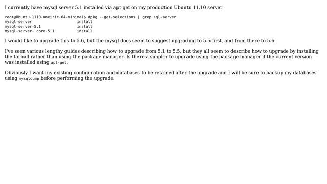 Databases: Upgrade mysql 5.1 to 5.5 on Ubuntu 11.10 смотреть онлайн