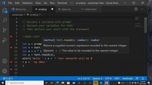 Solution to the JavaScript Assessment 1