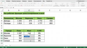 КАК РАБОТАЕТ ФУНКЦИЯ ТРАНСПОНИРОВАНИЯ В EXCEL