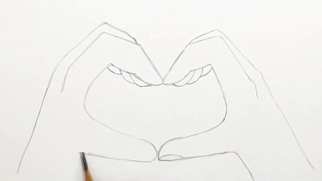Как нарисовать Сердечко Руками Просто рисуем сердце в руках. Рисунки для срисовки #589. смотреть онлайн