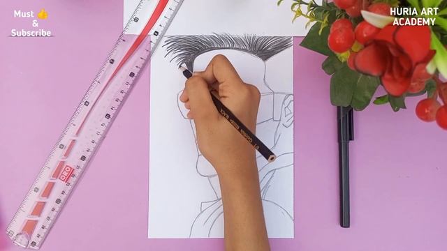 Danish taimoor pencil sketch|easy sketch|step by step @huriaartacademy2902 смотреть онлайн