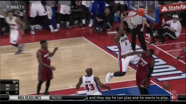 Andre Drummond dunks on James Ennis смотреть онлайн