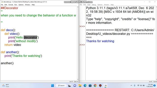Decorator in Python | Python Advanced Tutorial | தமிழில் | Class : 15 смотреть онлайн