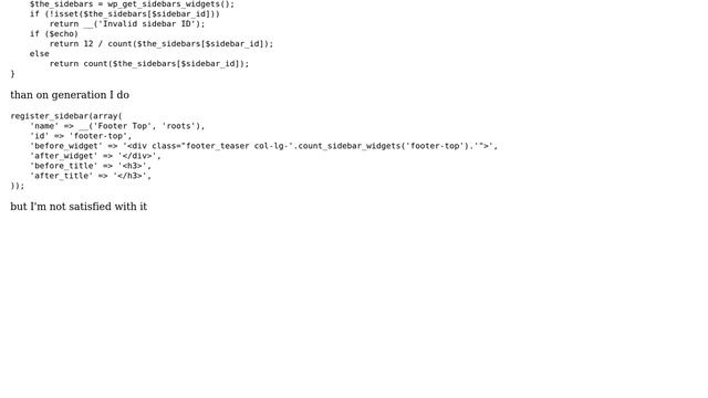 Wordpress: looping widgets to organize bootstrap grids смотреть онлайн