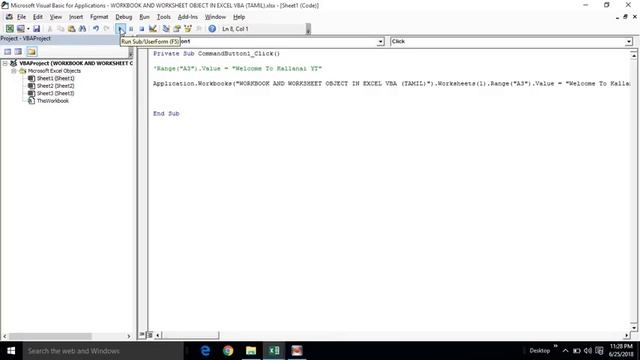 PART 5 - WORKBOOKS AND WORKSHEETS OBJECTS IN EXCEL VBA (TAMIL) | Kallanai YT смотреть онлайн