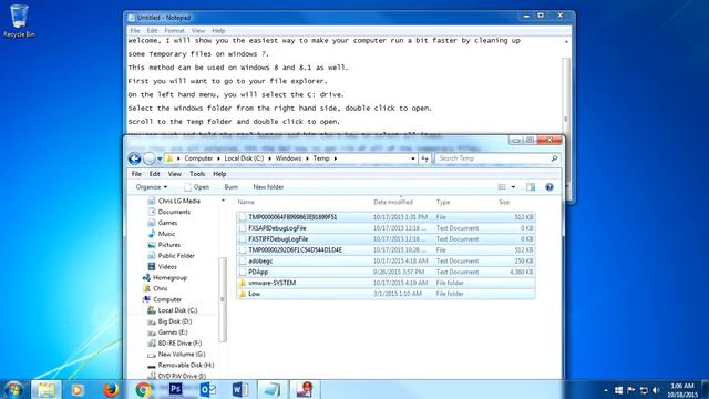 Cleaning up Temp files on Windows 7 Part 1 of 2 смотреть онлайн