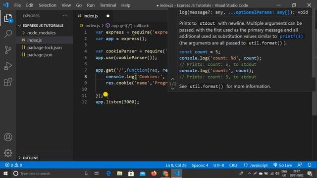 Express JS Tutorial #10 - Cookies, How To Set and Get Cookie In Express JS Tutorial In Hindi смотреть онлайн
