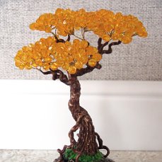 Бонсай из бусин мастер-класс. Bonsai made of beads.