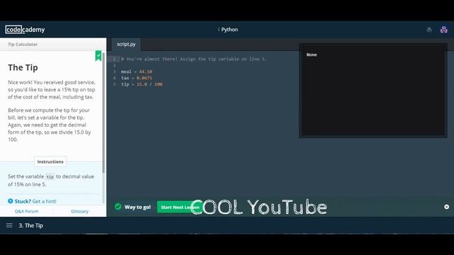 Tip Calculator / CodeCademy Python Answers смотреть онлайн