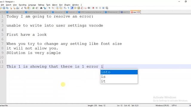 unable to write into user settings vscode смотреть онлайн