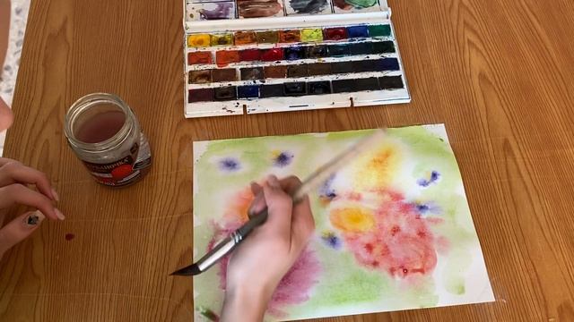 Цветы в технике «по-сырому» смотреть онлайн