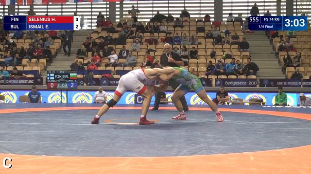 1/4 FS - 74 kg: E. ISMAIL (BUL) df. H. SELENIUS (FIN) by VPO1, 4-2 смотреть онлайн